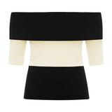 Posse - THEO OTS TOP - BLACK STRIPE