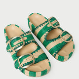Loeffler Randall - Theo Green/Natural Two-Band Sandal