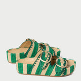 Loeffler Randall - Theo Green/Natural Two-Band Sandal