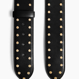 Khaite - Theo Waist Belt in Black Leather with Gold Studs
