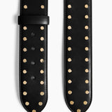 Khaite - Theo Waist Belt in Black Leather with Gold Studs