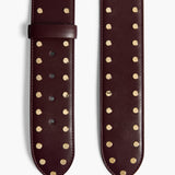 Khaite - Theo Waist Belt in Bordeaux Leather with Gold Studs