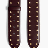 Khaite - Theo Waist Belt in Bordeaux Leather with Gold Studs