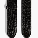 Khaite - Theo Waist Belt in Black Croc - Embossed Leather