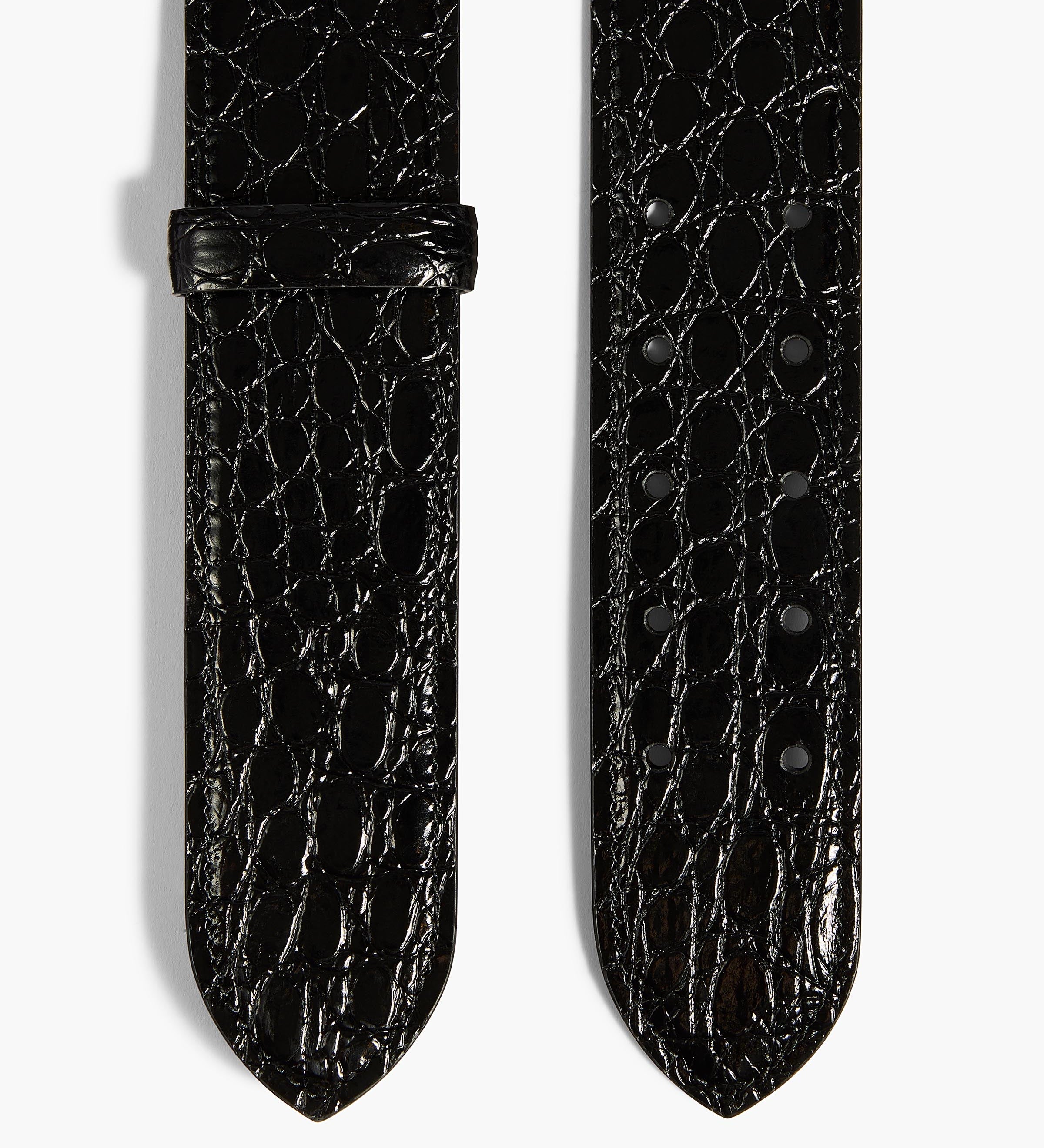 Khaite - Theo Waist Belt in Black Croc - Embossed Leather
