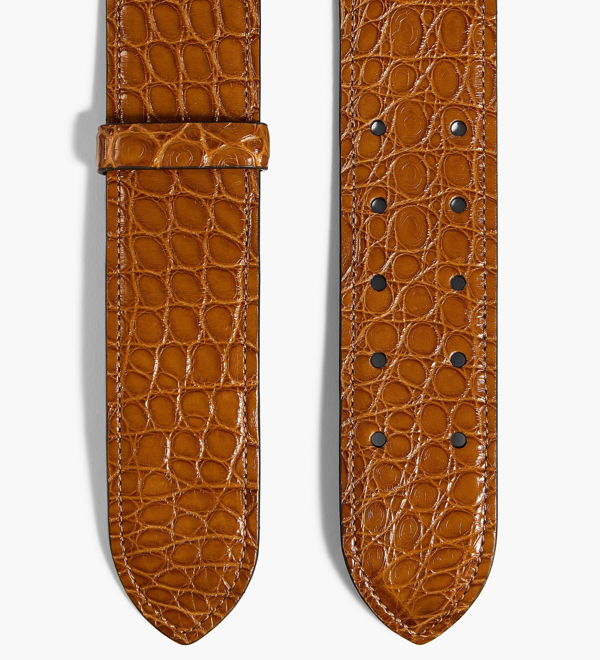 Khaite - Theo Waist Belt in Dark Honey Alligator