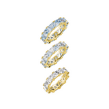 Dorsey - THEODORA DOUBLE TRILLION AQUA SPINEL RING STACK, GOLD