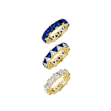 Dorsey - THEODORA DOUBLE TRILLION BLUE SAPPHIRE RING STACK, GOLD