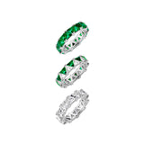 Dorsey - THEODORA DOUBLE TRILLION EMERALD RING STACK, SILVER