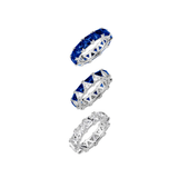 Dorsey - THEODORA DOUBLE TRILLION BLUE SAPPHIRE RING STACK, SILVER