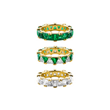 Dorsey - THEODORA DOUBLE TRILLION EMERALD RING STACK, GOLD