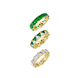 Dorsey - THEODORA DOUBLE TRILLION EMERALD RING STACK, GOLD