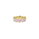 Dorsey - THEODORA DOUBLE TRILLION, LAB PINK AND WHITE SAPPHIRE RING, GOLD