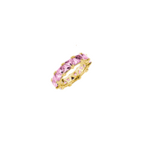 Dorsey - THEODORA DOUBLE TRILLION, LAB PINK SAPPHIRE RING, GOLD