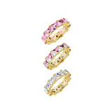 Dorsey - THEODORA DOUBLE TRILLION PINK SAPPHIRE RING STACK, GOLD