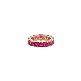 Dorsey - THEODORA DOUBLE TRILLION, LAB RED SAPPHIRE RING, GOLD