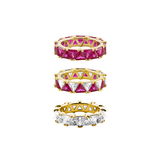 Dorsey - THEODORA DOUBLE TRILLION RED SAPPHIRE RING STACK, GOLD