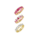 Dorsey - THEODORA DOUBLE TRILLION RED SAPPHIRE RING STACK, GOLD