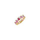 Dorsey - THEODORA DOUBLE TRILLION, LAB WHITE AND RED SAPPHIRE RING, GOLD