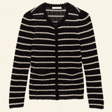 DÔEN - THERESE CARDIGAN -- NOIR ALLAIRE STRIPE