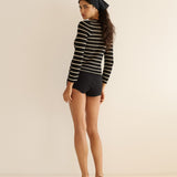DÔEN - THERESE CARDIGAN -- NOIR ALLAIRE STRIPE