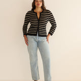 DÔEN - THERESE CARDIGAN -- NOIR ALLAIRE STRIPE