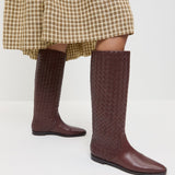 Loeffler Randall - Tilly Espresso Woven Leather Boot
