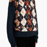 Khaite - Timi Embroidery Sweater in Navy Multi