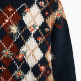 Khaite - Timi Embroidery Sweater in Navy Multi