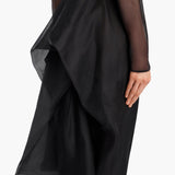 Khaite - Toldo Dress in Black with Draped Cord Embroidery