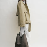 Toteme - Belted suede tote granite