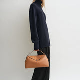 Toteme - T-Lock grained-leather top handle tan