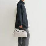 Toteme - T-Lock canvas top handle ecru/black