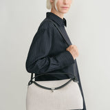 Toteme - T-Lock canvas top handle ecru/black