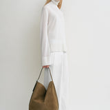Toteme - Belted suede tote dark olive