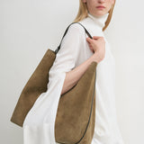 Toteme - Belted suede tote dark olive