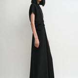 Toteme - Slouch waist basketweave dress black