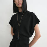 Toteme - Slouch waist basketweave dress black
