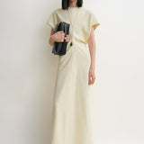 Toteme - Slouch waist basketweave dress straw