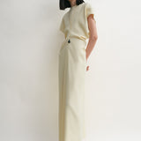 Toteme - Slouch waist basketweave dress straw