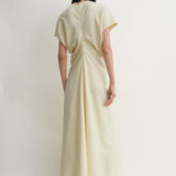 Toteme - Slouch waist basketweave dress straw