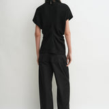 Toteme - Slouch waist basketweave top black