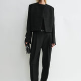 Toteme - Cropped bouclé jacket black