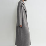 Toteme - Rib-knit cardi coat grey melange
