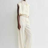 Toteme - Cuff-slit trousers macadamia