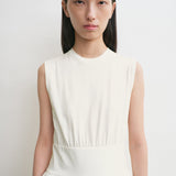 Toteme - Sleeveless cotton tee dress off white