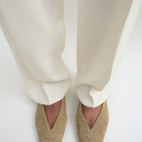 Toteme - Suede lace-up ballerinas desert