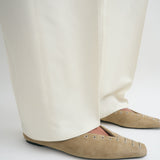 Toteme - Suede lace-up ballerinas desert