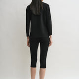 Toteme - Compact knit capri trousers black