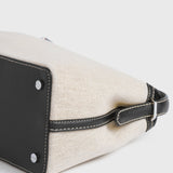 Toteme - T-Lock canvas top handle ecru/black